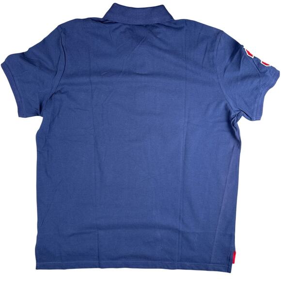 US Polo Assn. Pique Polo Shirt Mens Extra Large XL Slim Fit #3 Blue Red - Picture 2 of 5